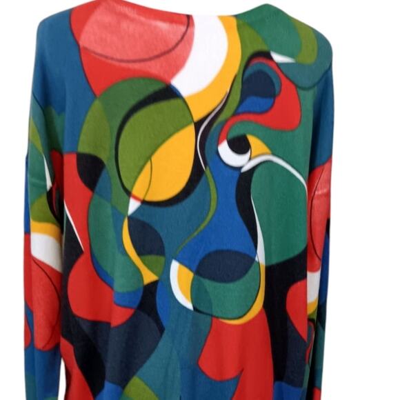 Men's Artsy Abstract‎ Lightweight Sweater M Colorful Art to Wear Work Office - Picture 8 of 12